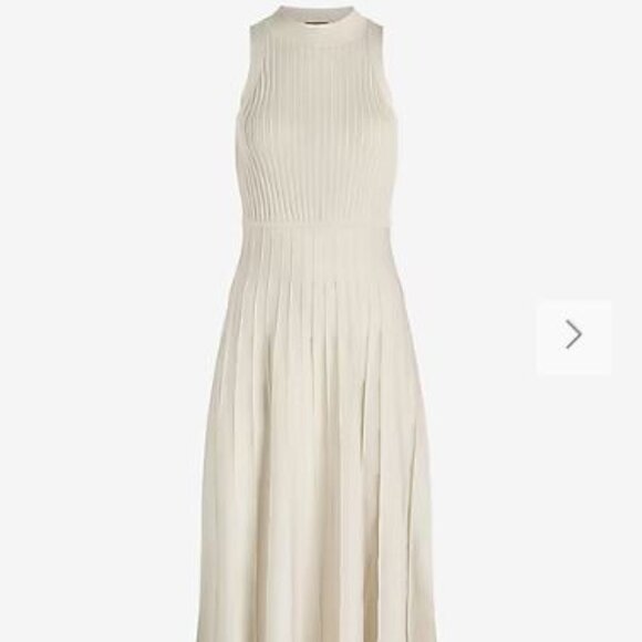 NWT Express Pleated Mock Neck Midi Sweater Dress - size XL - Picture 3 of 3